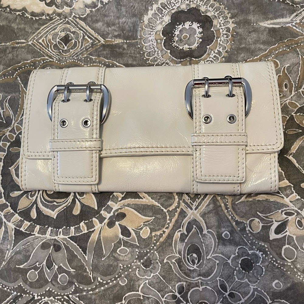 Michael Kors white patent Leather Clutch